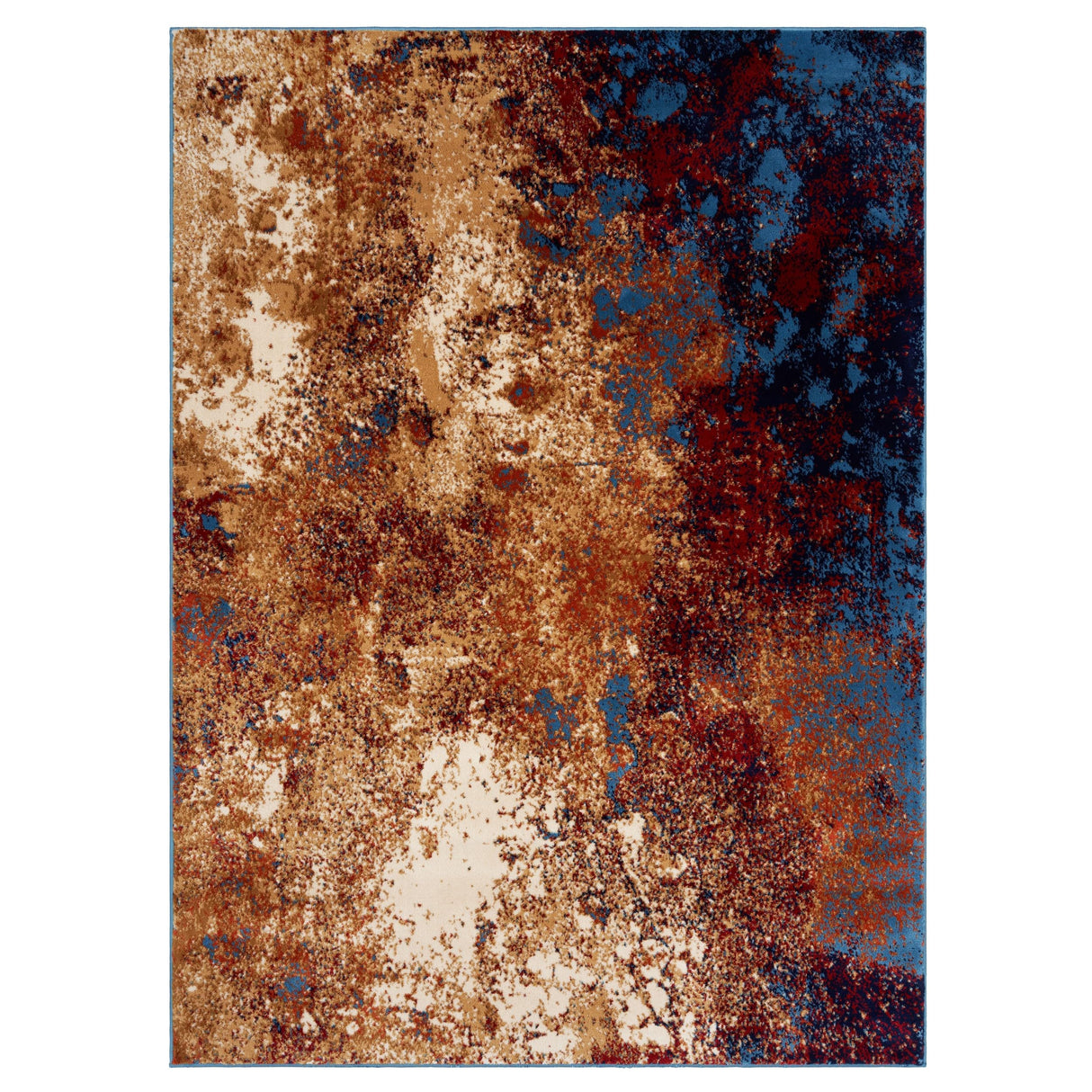 Modern Splatter Abstract Area Rug - Blue 8x10