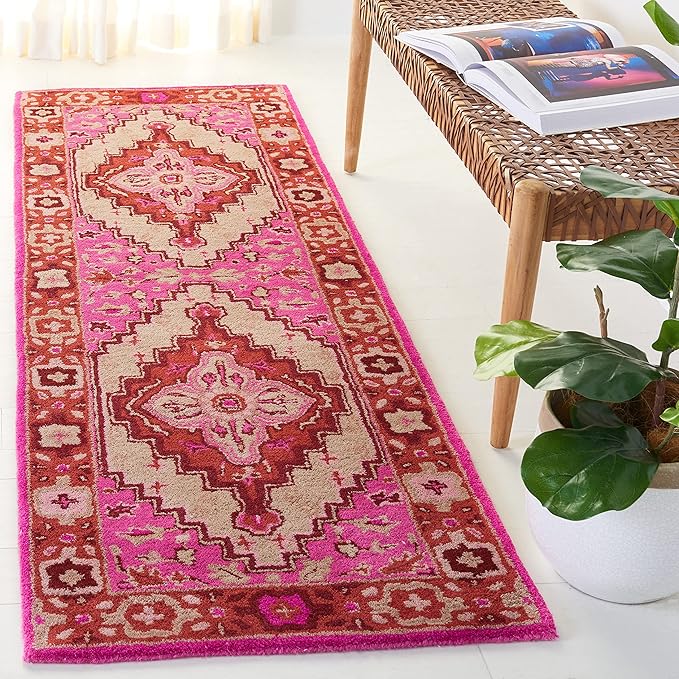 Bellagio Collection 2'6" x 4' Red / Pink BLG545B Handmade Medallion Premium