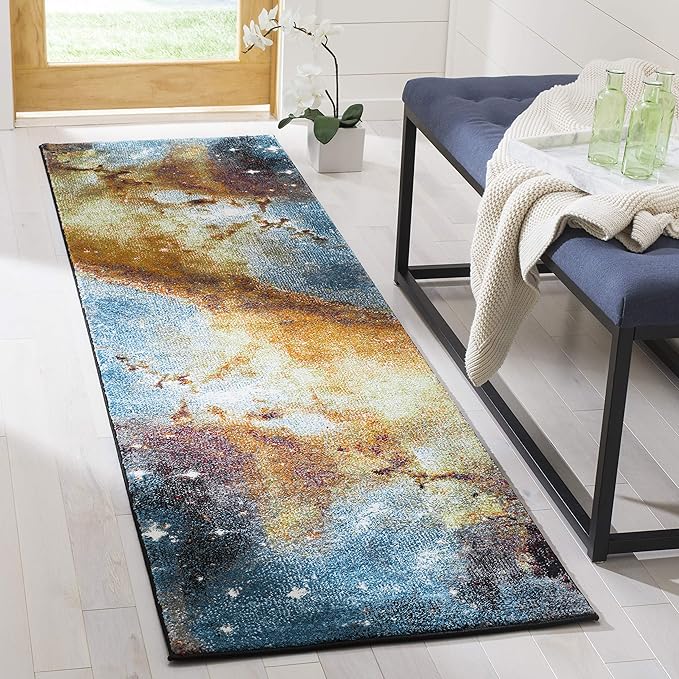 Galaxy Collection Accent Rug - 2'3" x 4', Orange & Multi, Abstract Design