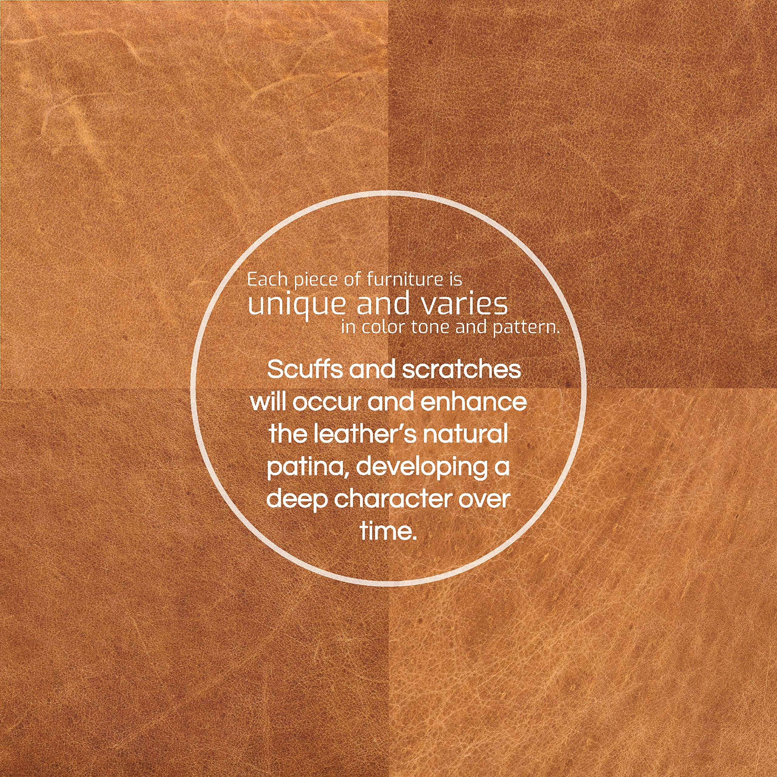 Sorrento Leather Couch – 86-Inch Leather Sofa with Tufted Back - Full Grain Leather Couch with Feather-Down