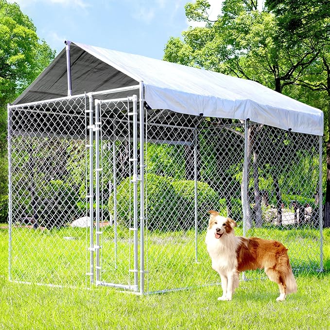 FortiPup Large Dog Kennel with UV-Proof Roof & Secure Lock
