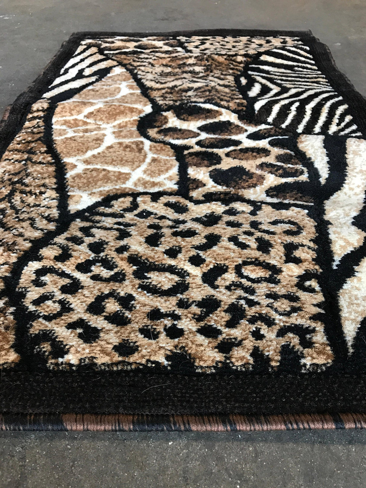Animal Skin Print Door Mat Rug Leopard Tiger Zebra Black Brown Beige