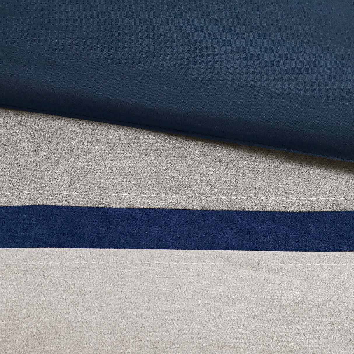 Palisades Comforter Set Modern Faux Suede Pieced Stripe Design