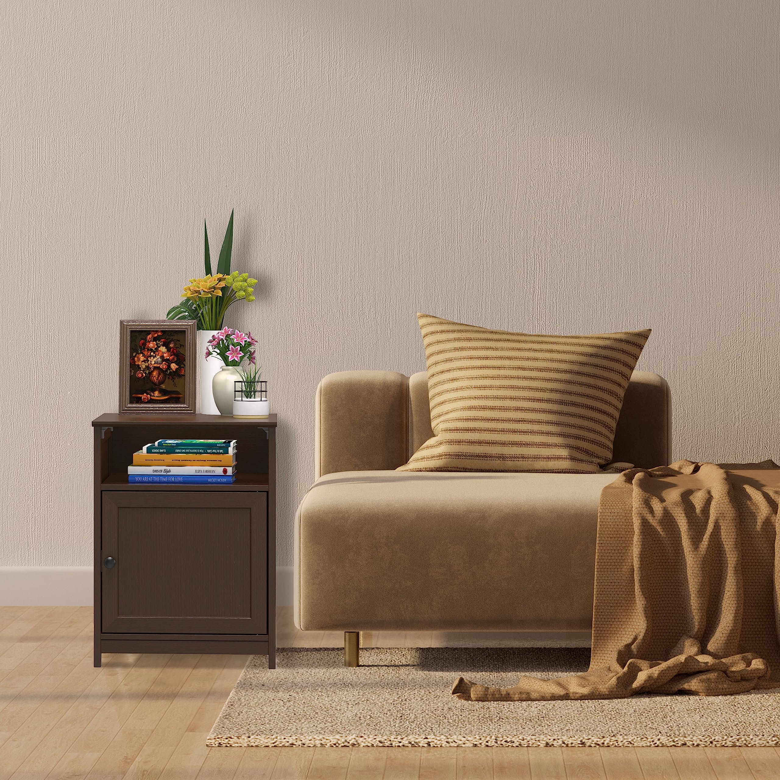 End Table with Shelf and Storage