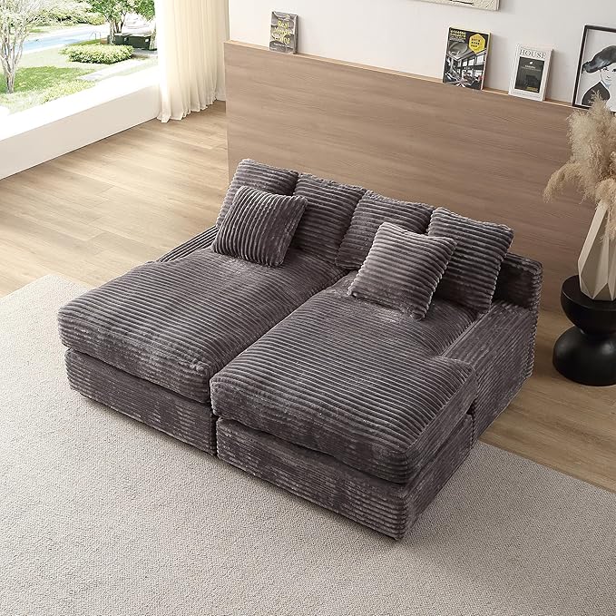 Modern Chenille Upholstered Sectional Sofas Cloud Couch