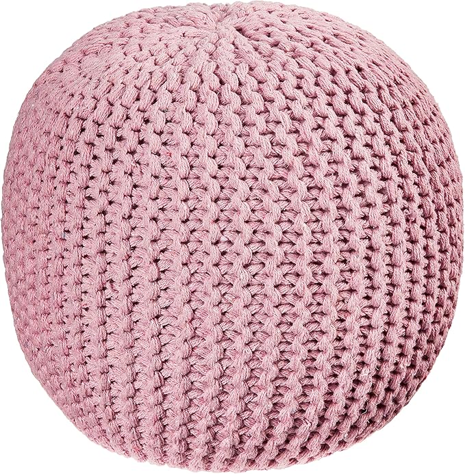 Round Knit Pouf, Wine