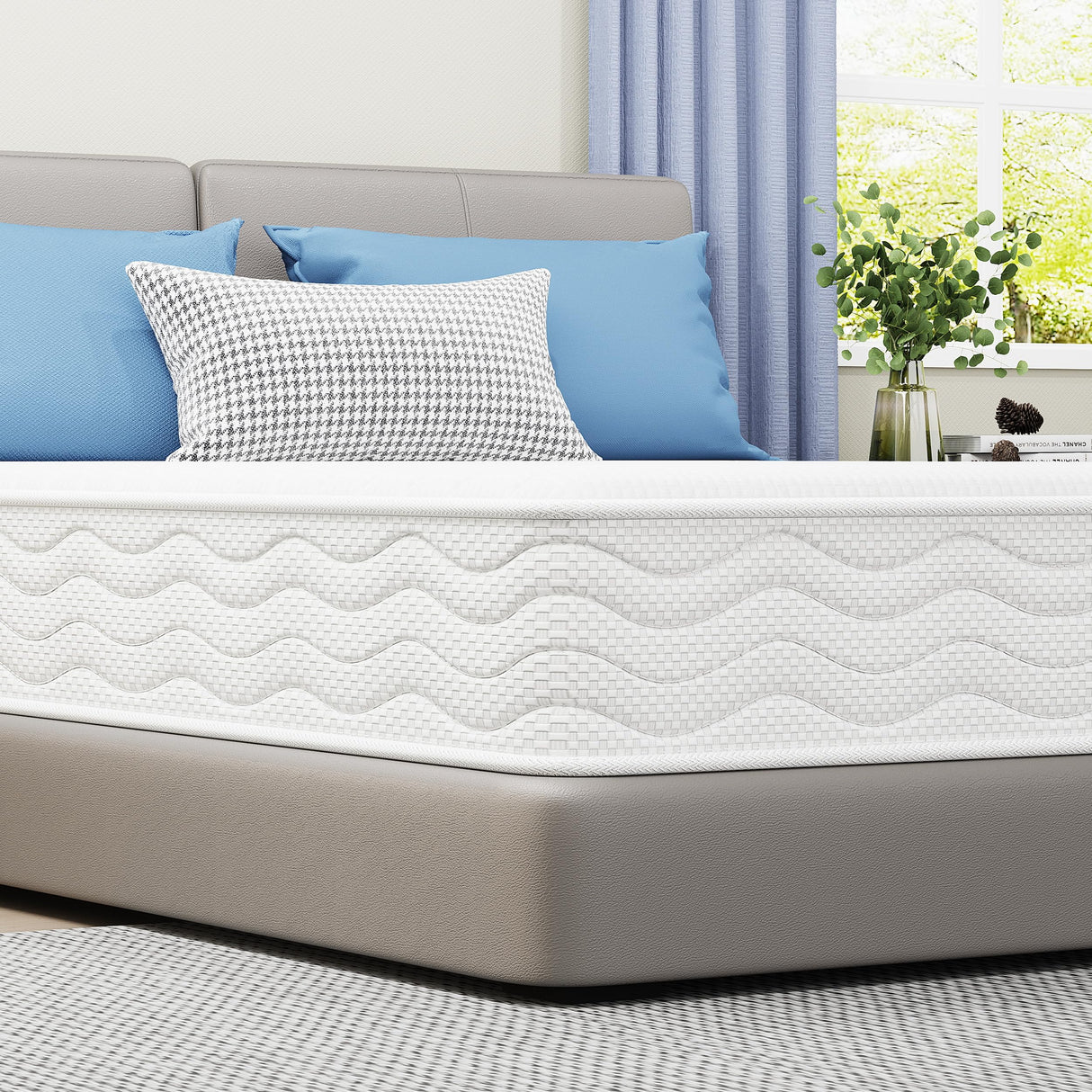 King Mattress, 10 Inch King Size Hybrid Mattress in a Box, Natural Latex Memory Foam