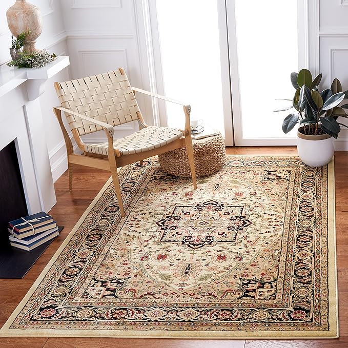 Lyndhurst Collection X-Large Area Rug - 12' x 18', Ivory & Red