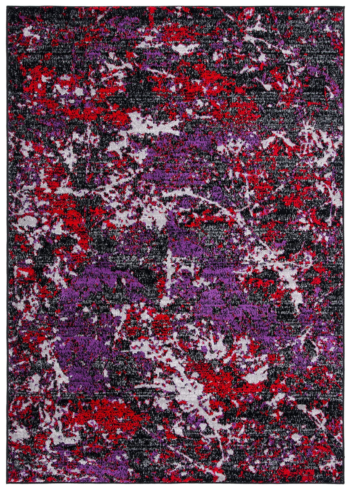 Skyler Collection 9' x 12' Black/Purple SKY186V Modern Contemporary Abstract Non-Shedding Living Room Dining Bedroom Area Rug