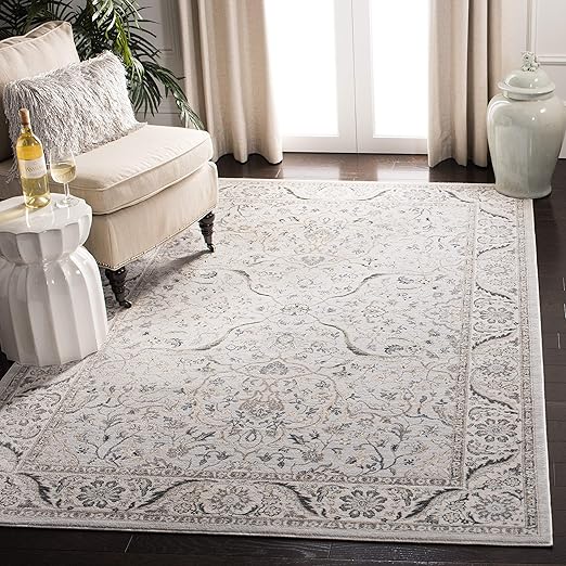 Isabella Oriental Area Rug 9' x 12' - Cream & Beige Non-Shedding