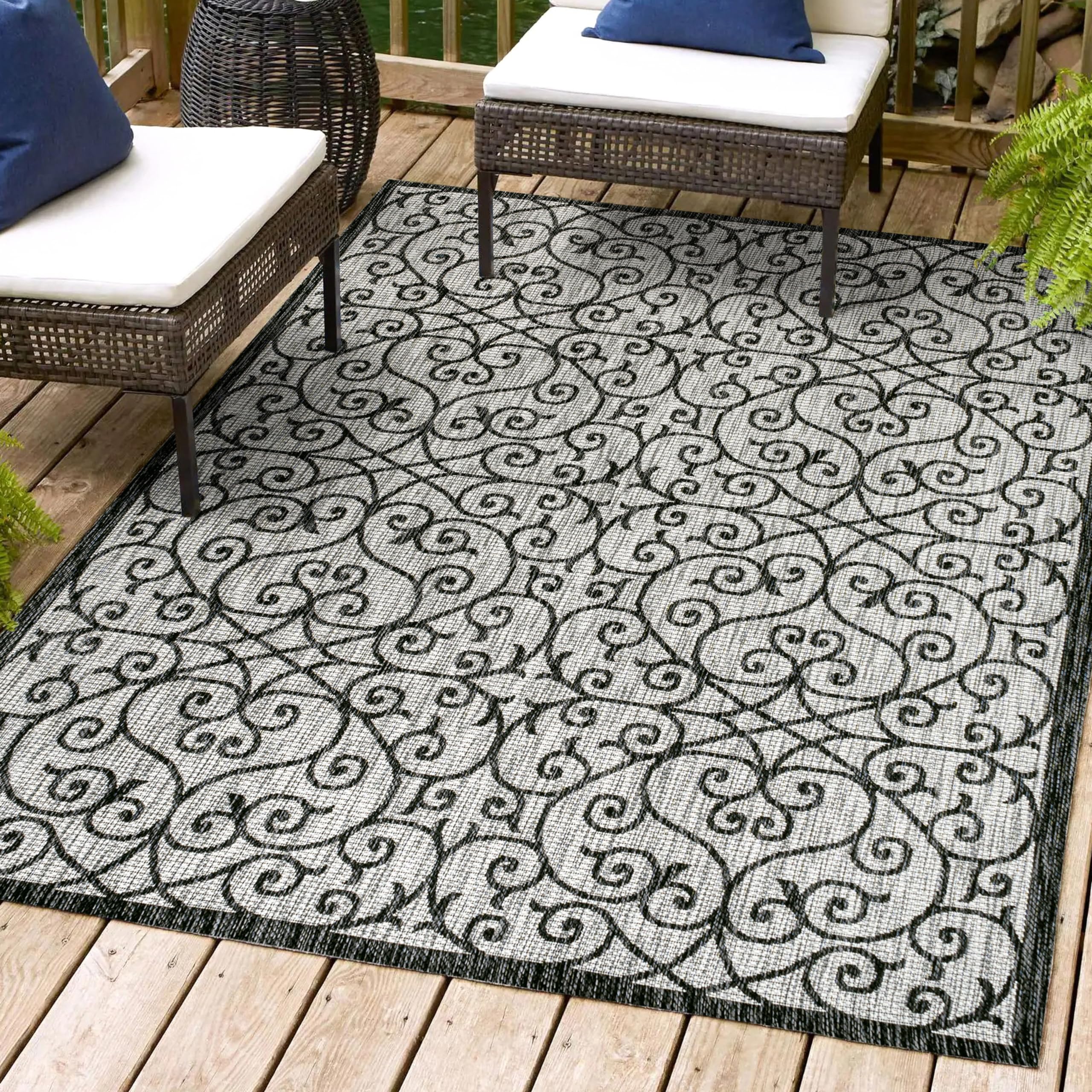SMB107E-8 Madrid Vintage Filigree Textured Weave Indoor Outdoor Area