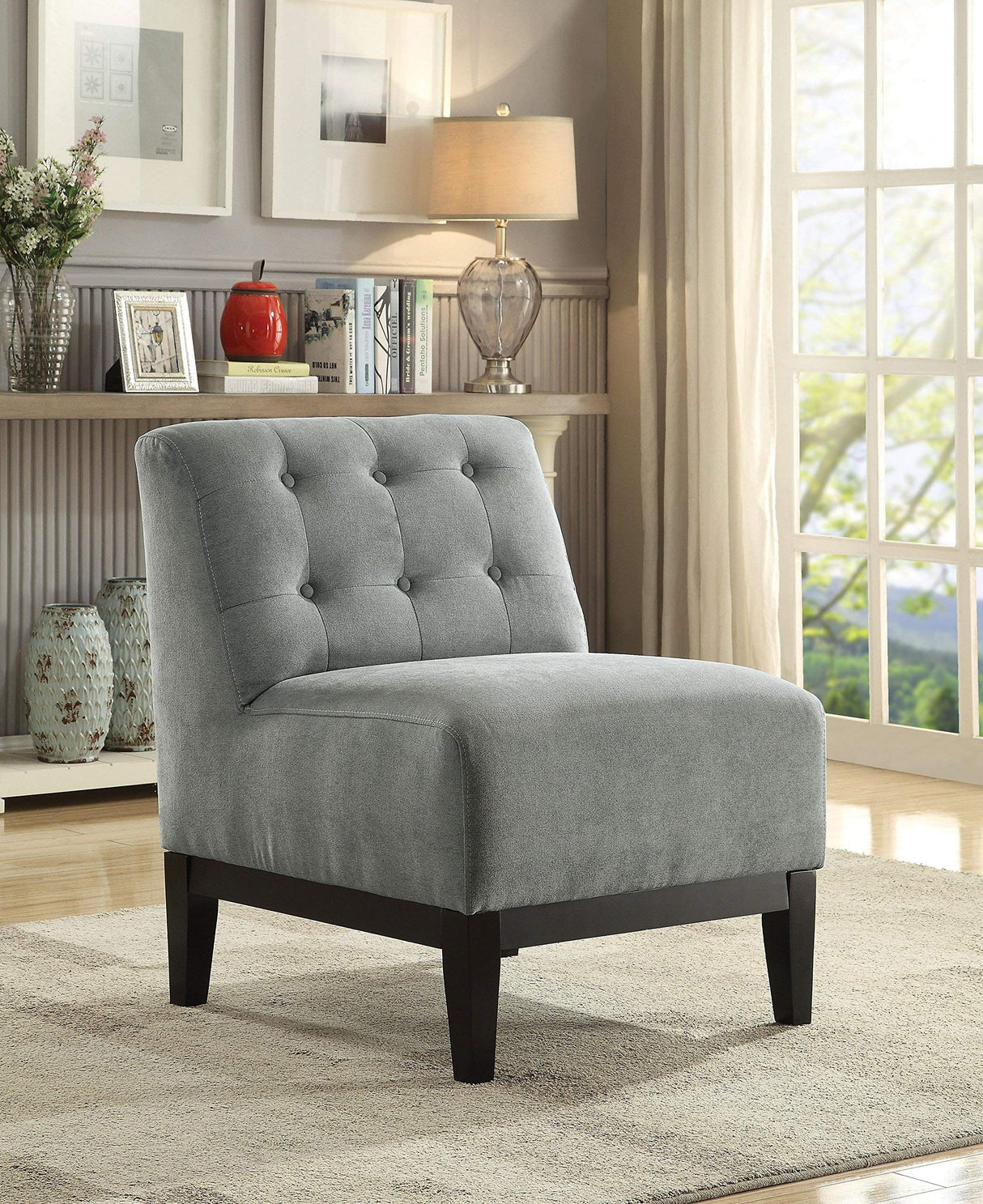 Cassia Gray Fabric Accent Chair