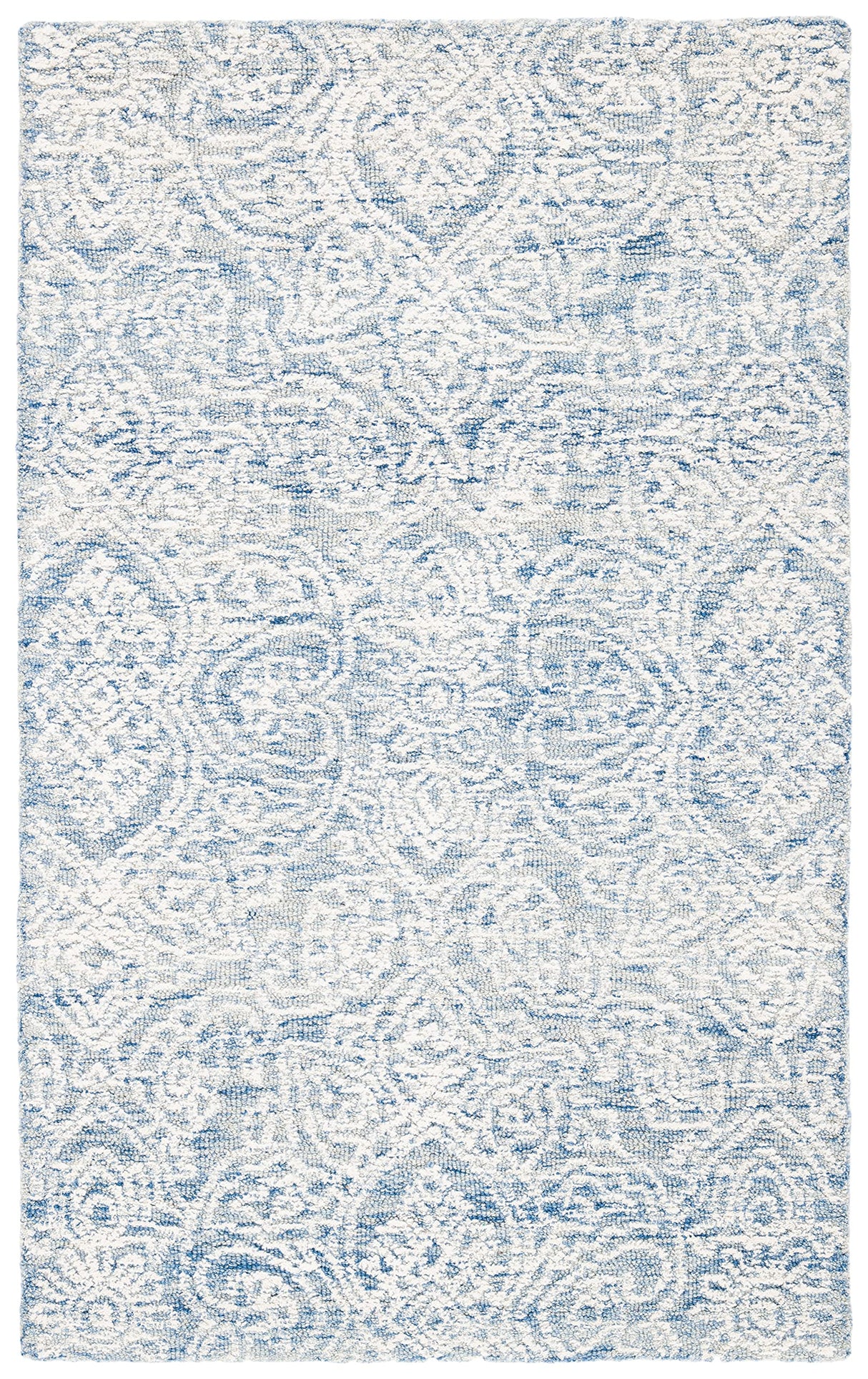 Metro Collection 3' x 5' BlueIvory MET998M Handmade Premium Wool Living Room Bedroom