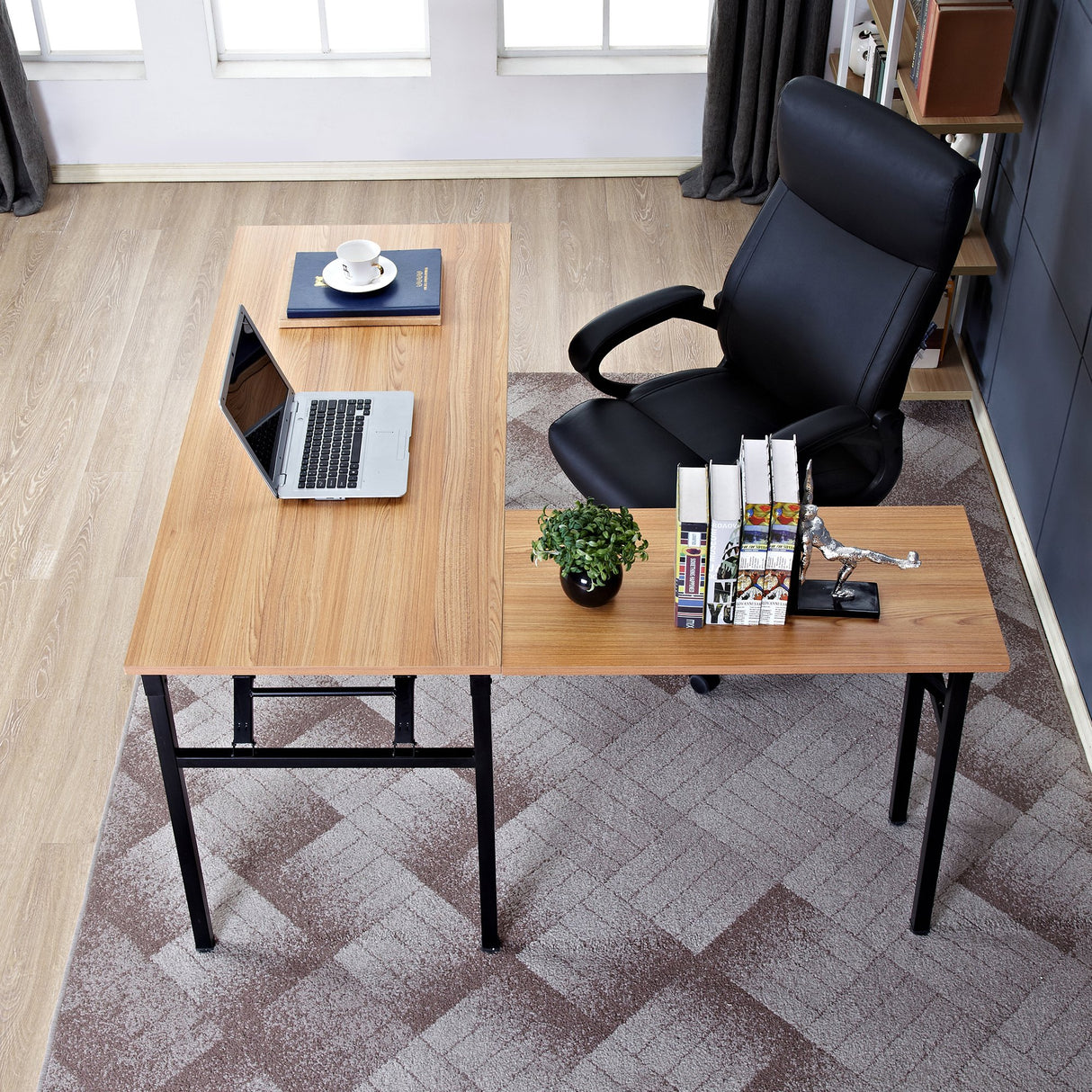 L Shaped Desk Folding Computer Desk, L Desk Home Office Desk