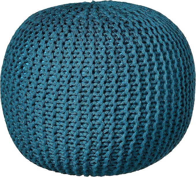 Round Knit Pouf, Wine