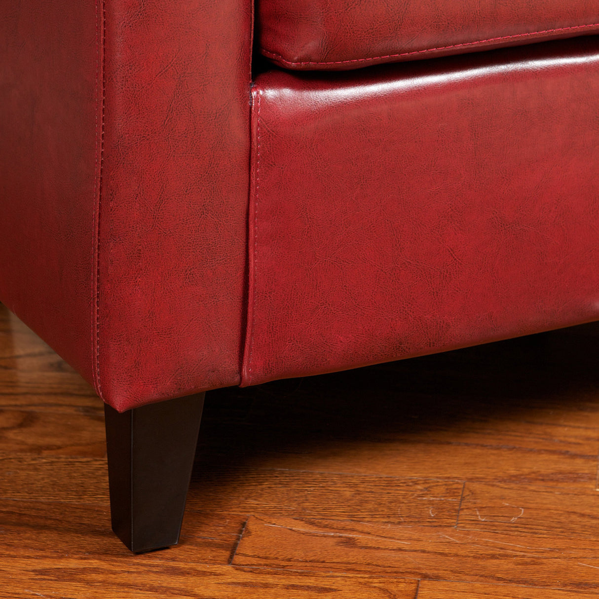 Petaluma Oxblood Red Leather Club Chair 30-1/2 by 28 by 30-1/2