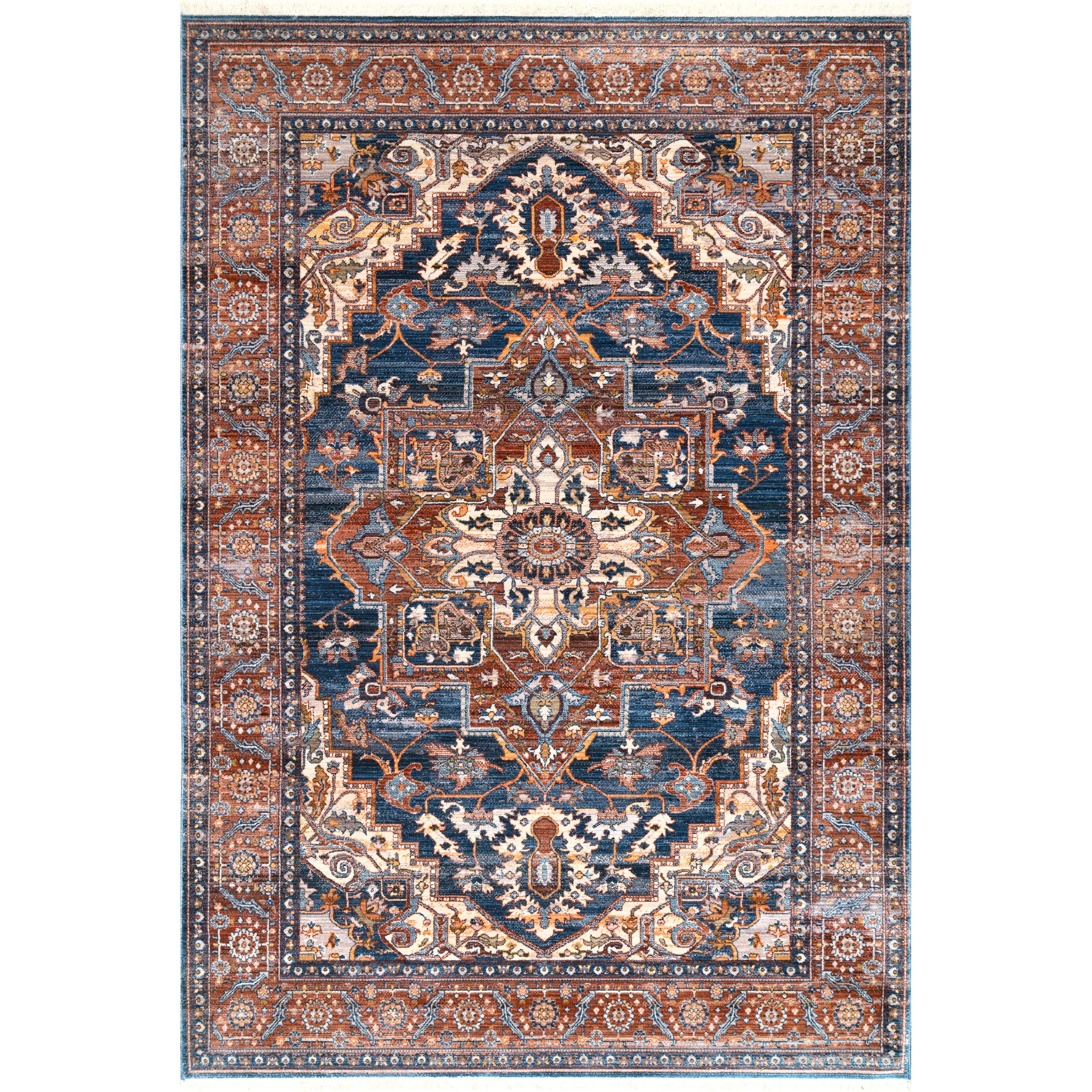 Jullian Vintage Floral Area Rug , 3' x 5', Rust, Rectangular