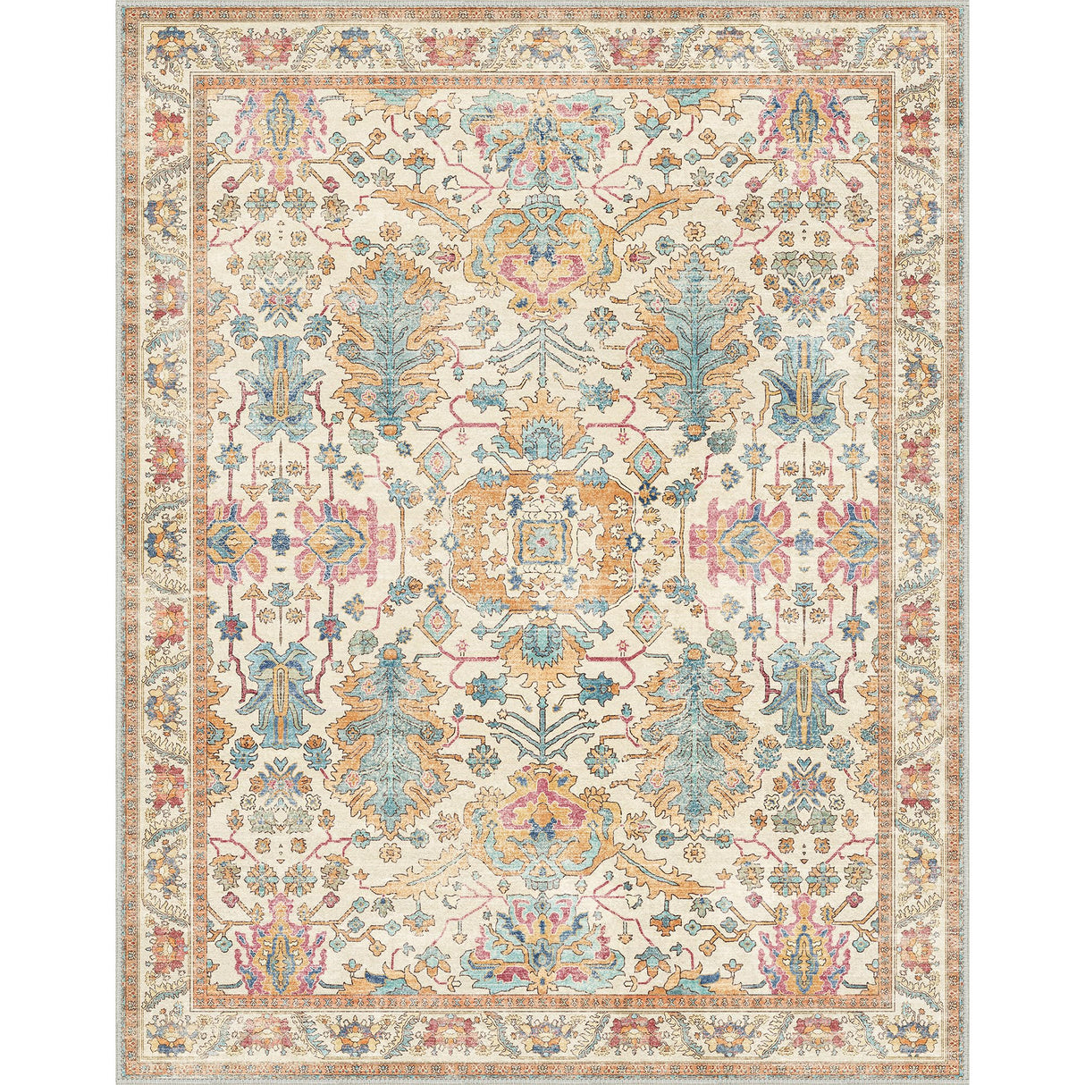 8x10 Area Rugs for Living Room, Machine Washable Rug Lightweight Low Pile