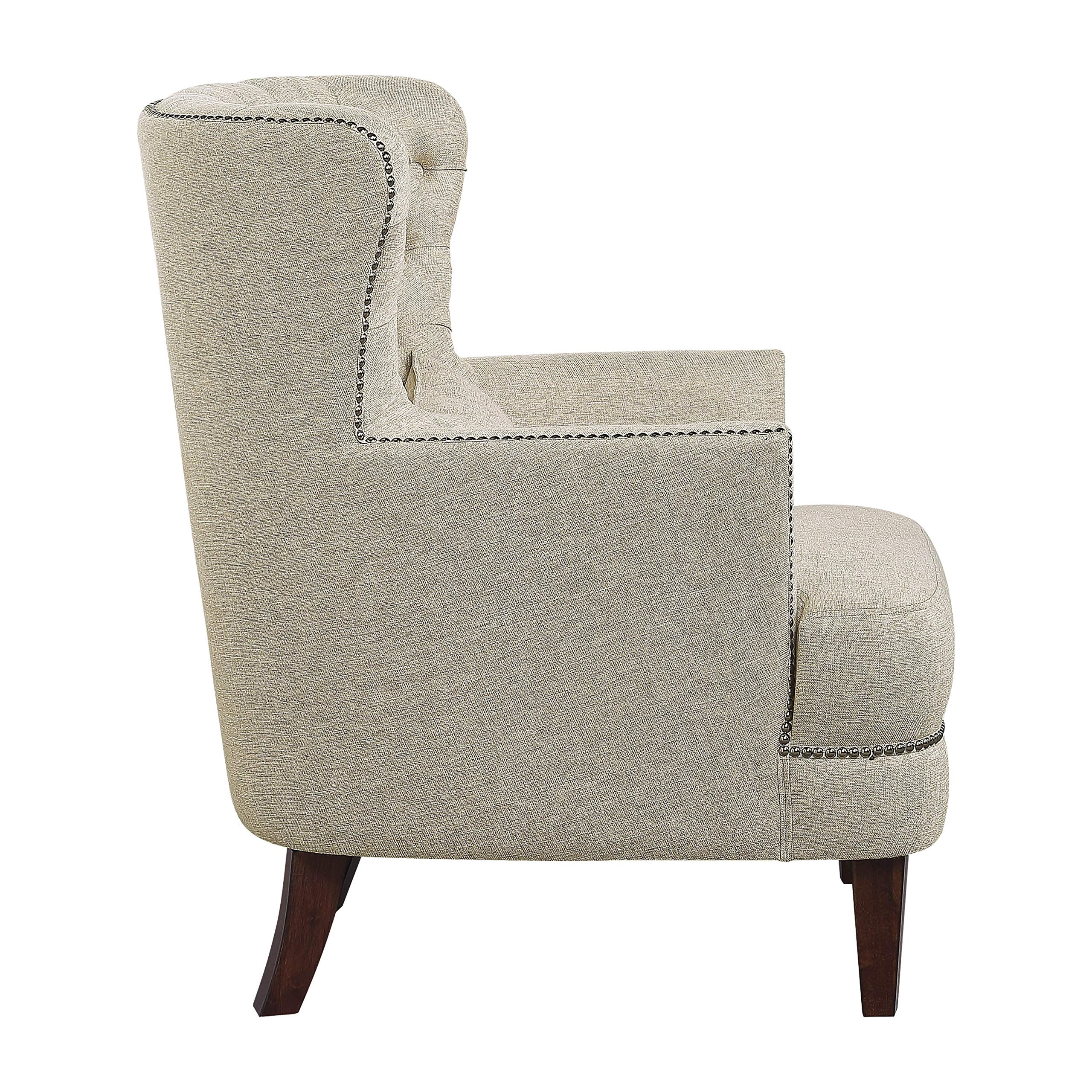 Accent Chair Reading Chair Comfy Chair, Upholstered Armchair with Solid Wood Frame