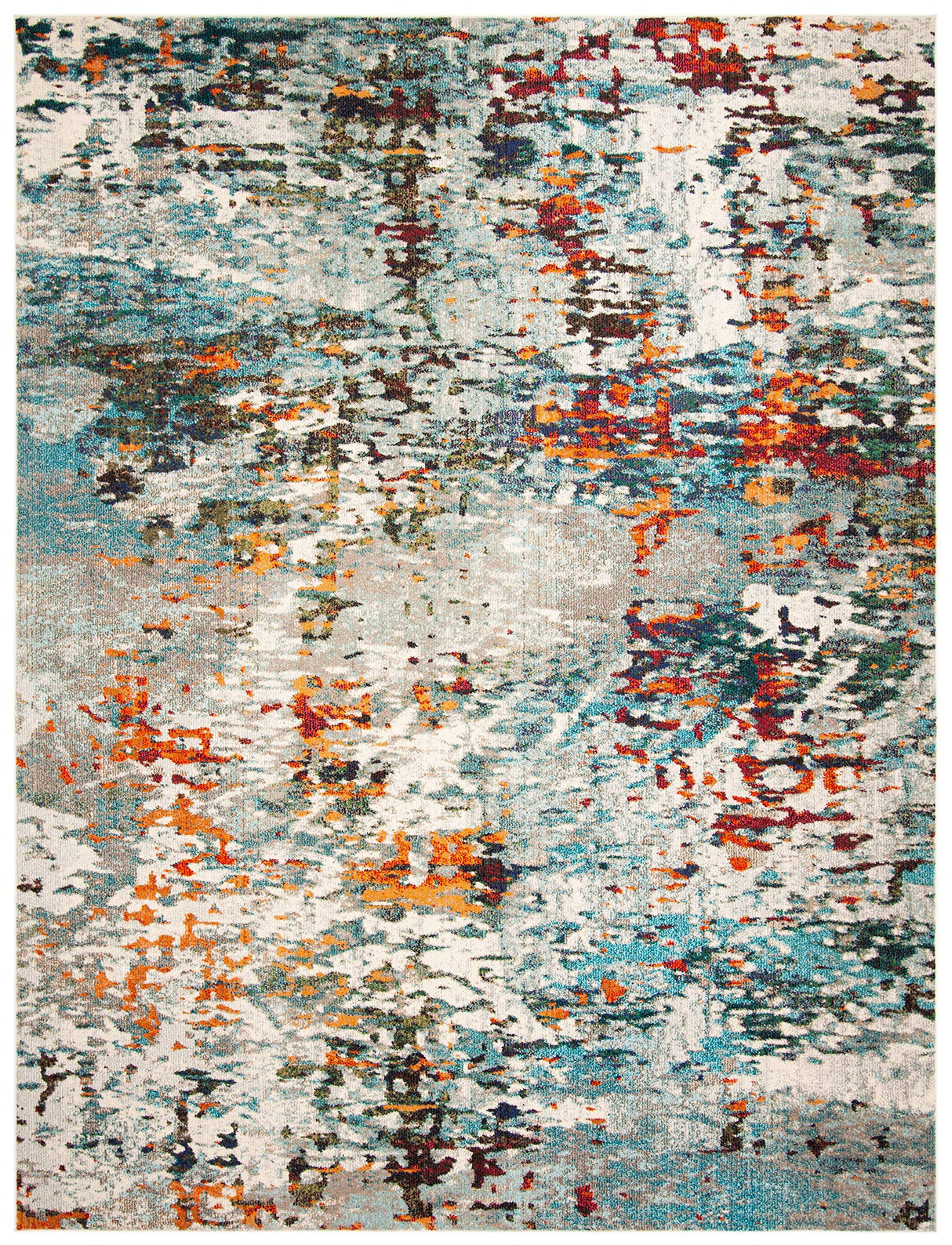 Madison Collection Area Rug - 8' x 10', Grey & Blue, Modern Abstract Design