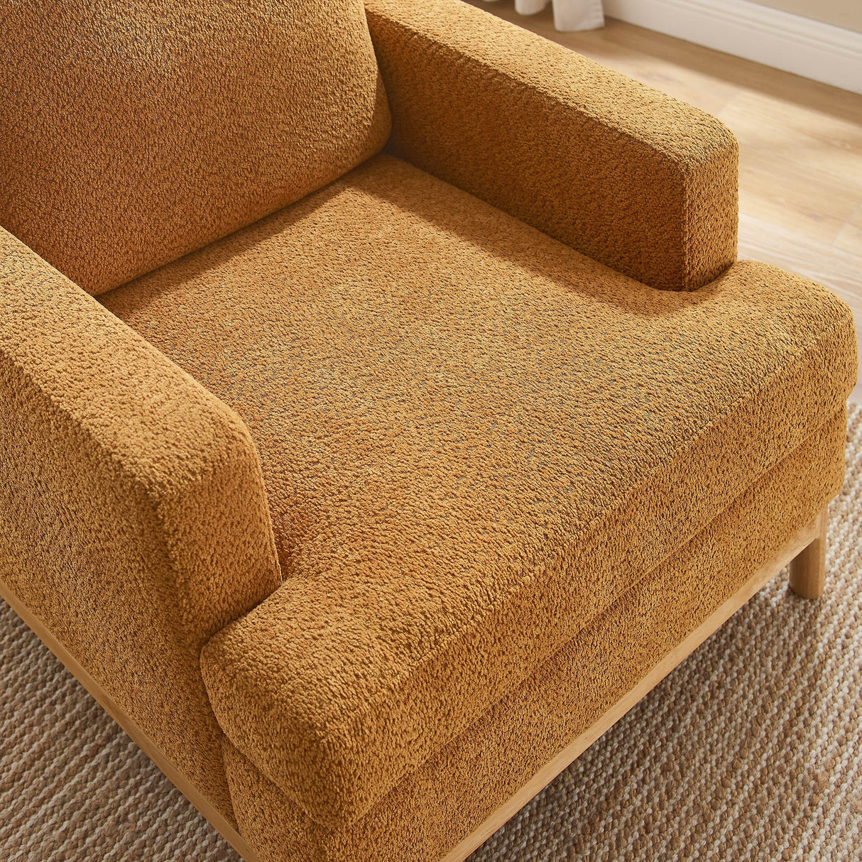 Oversized Accent Chair, Mid Century Modern Upholstered Armchair for Living Room