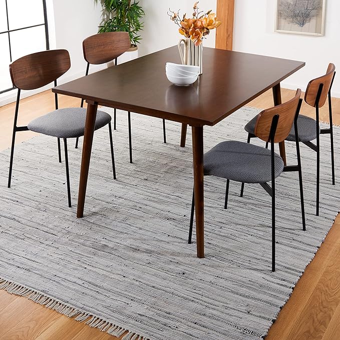 Rag Rug Collection Area Rug - 9' x 12', Ivory & Multi, Handmade Boho Stripe Cotton