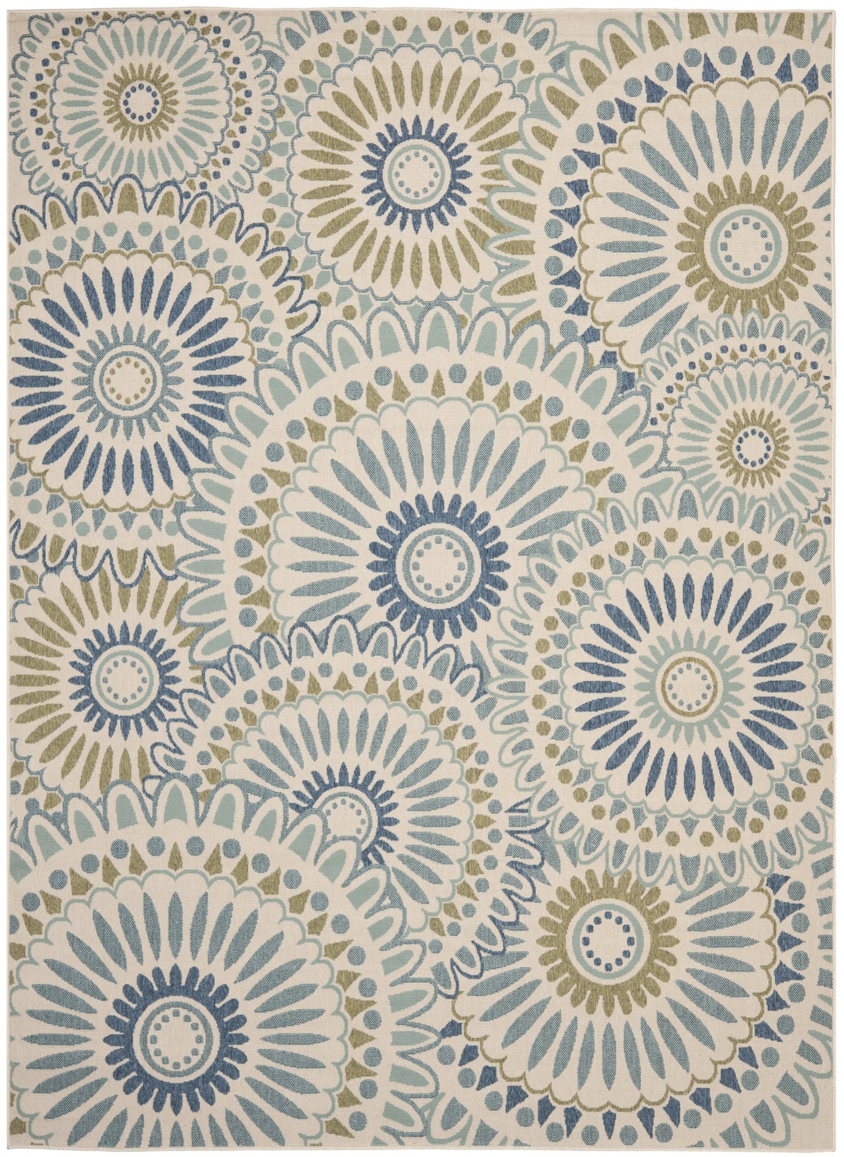 Veranda Collection VER091 Boho Floral Indoor/Outdoor Non-Shedding Stain Resistant