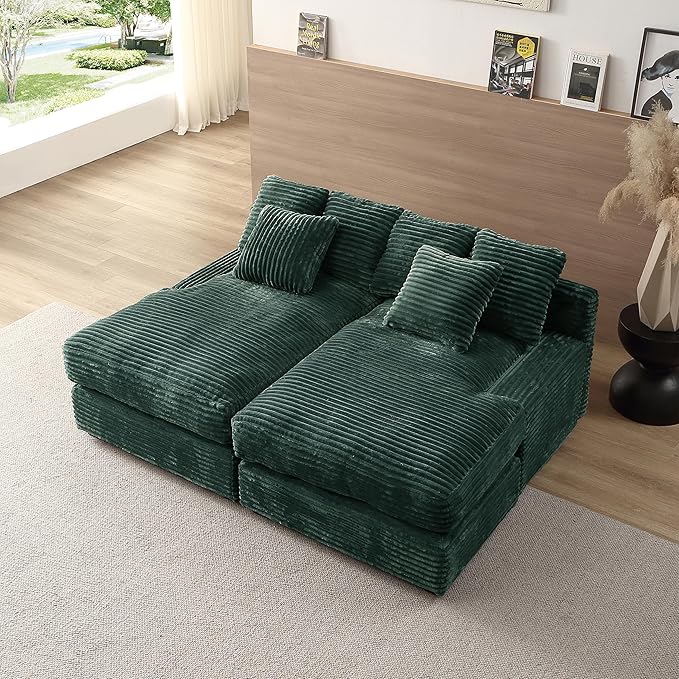 Modern Chenille Upholstered Sectional Sofas Cloud Couch