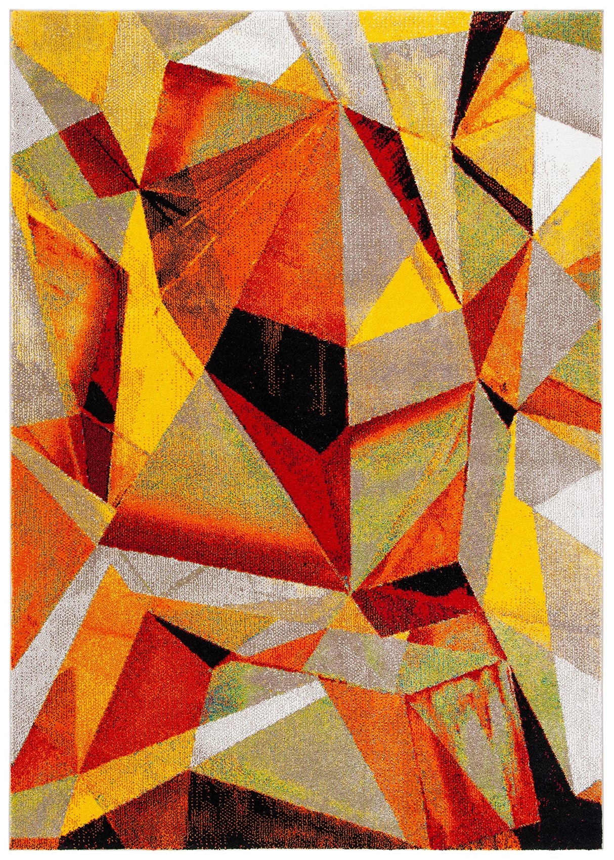 Porcello Collection Area Rug - 8' x 10', Orange & Red, Modern Abstract Design