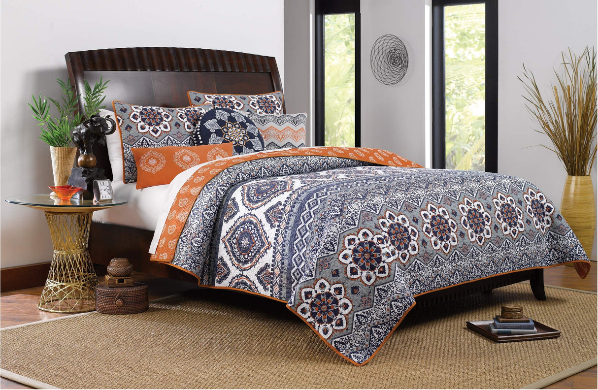 1510JBSK Medina Bedding Set, 5-Piece King/Cal King, Saffron