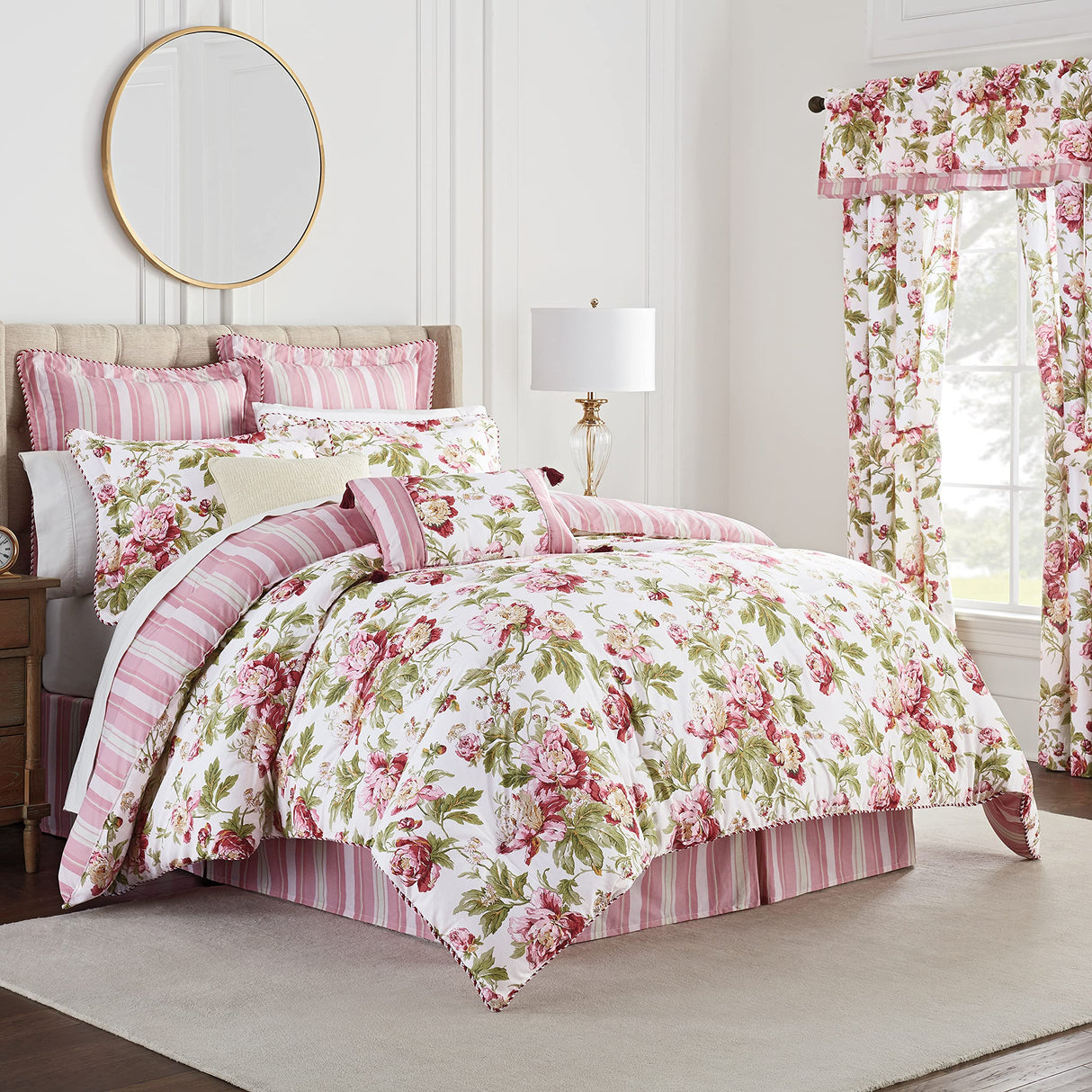 Peony 4-Piece Comforter Set, Embellished All Season Bedding