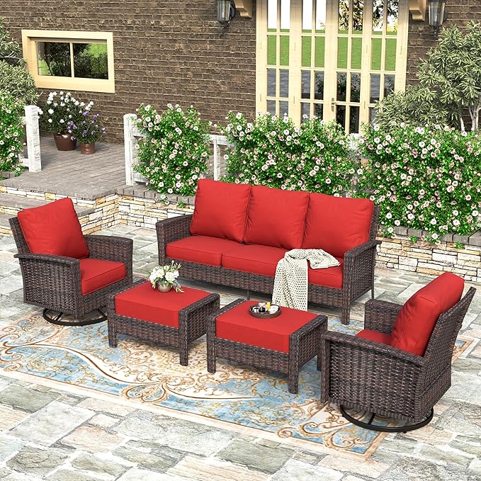 Patio Furniture Conversation Set, Outdooor Sectional, High Back Outdoor Wicker Seating Furniture