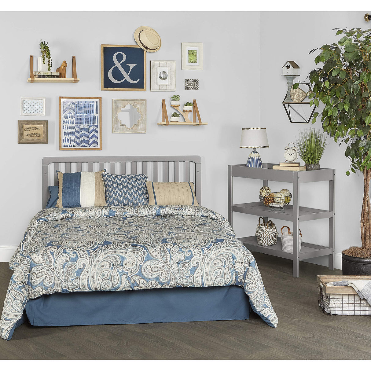 Ridgefield 5-in-1 Convertible Crib in Storm Grey, Greenguard Gold Certified