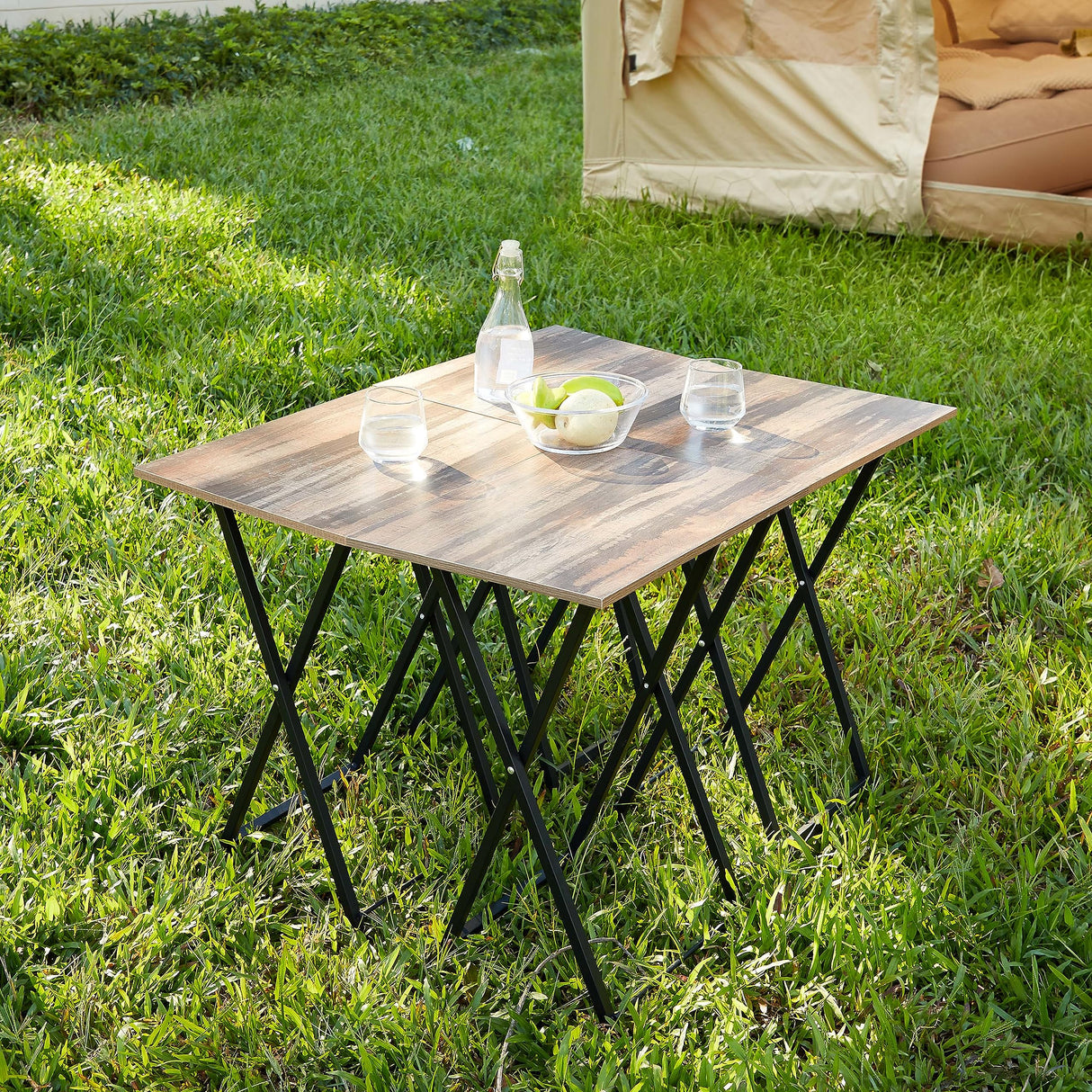 Foldable TV Trays for Eating Set of 4 with Stand,Folding TV/Snack Tray Table Set