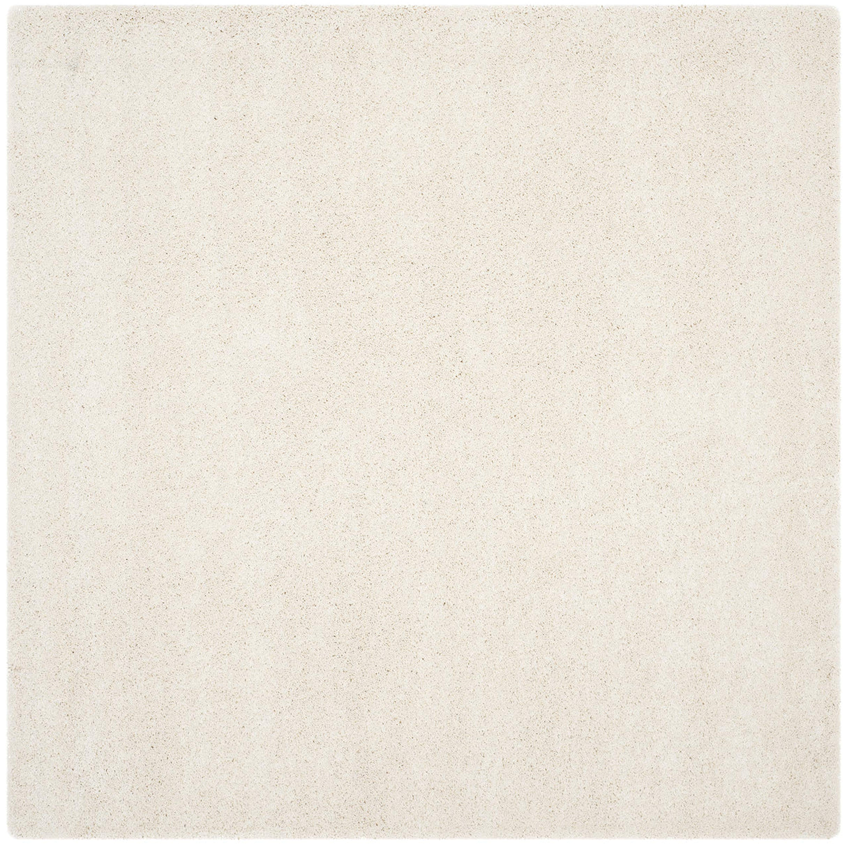 Milan Shag Collection Area Rug - 7' Square, Ivory, Solid Design