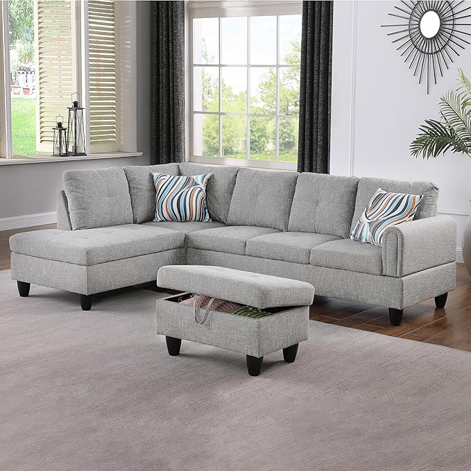 Couches for Living Room L Shaped Couch Upholstered Futon Sofa