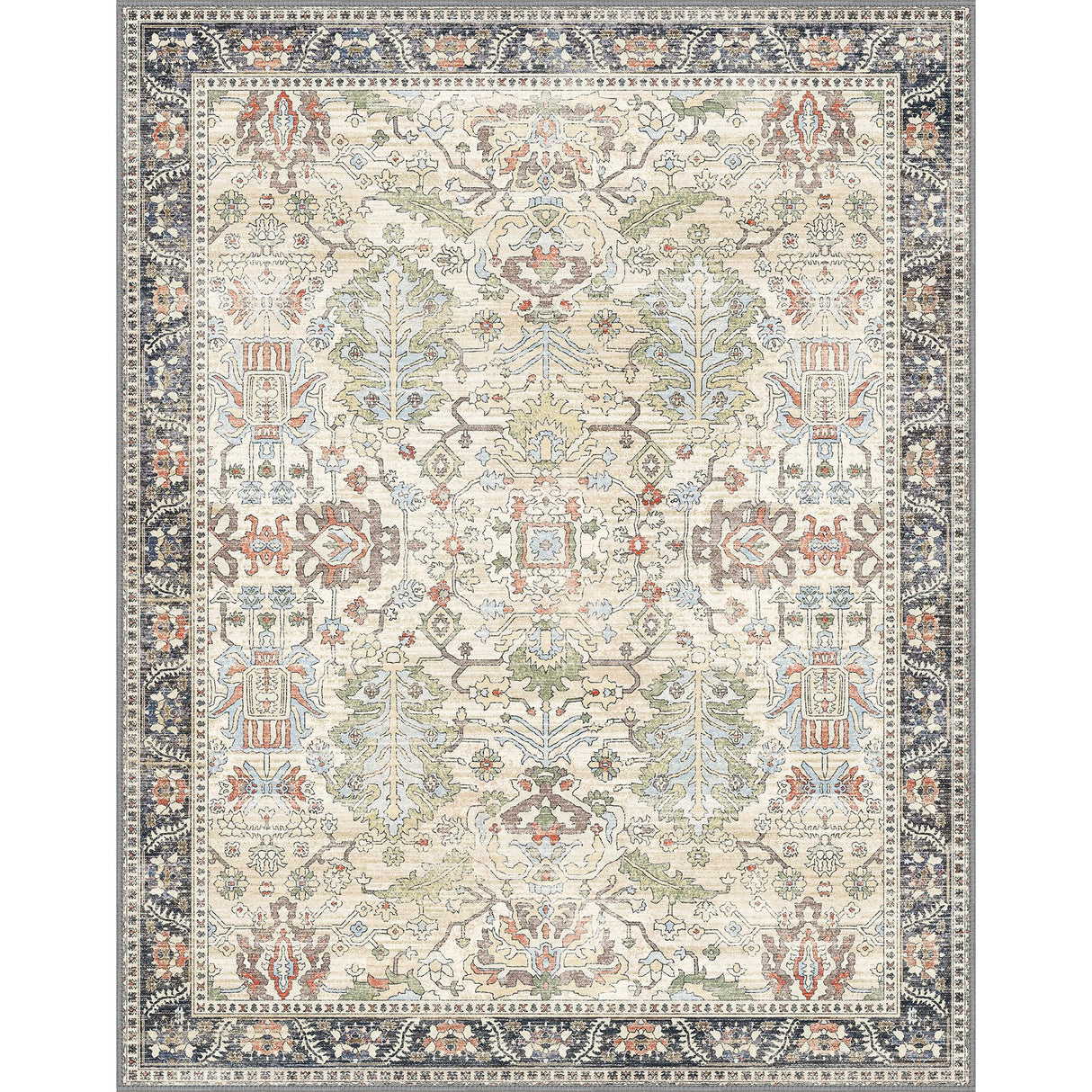 8x10 Area Rugs for Living Room, Machine Washable Rug Lightweight Low Pile