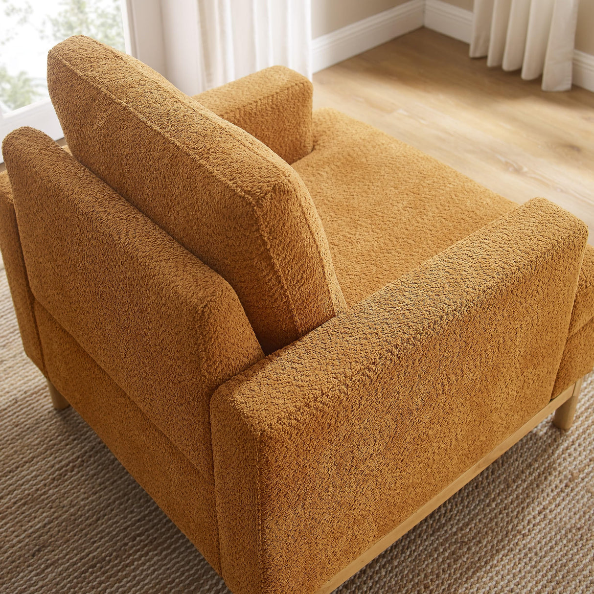 Oversized Accent Chair, Mid Century Modern Upholstered Armchair for Living Room