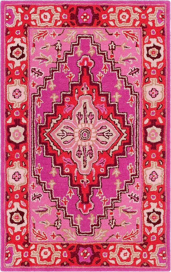 Bellagio Collection 2'6" x 4' Red / Pink BLG545B Handmade Medallion Premium