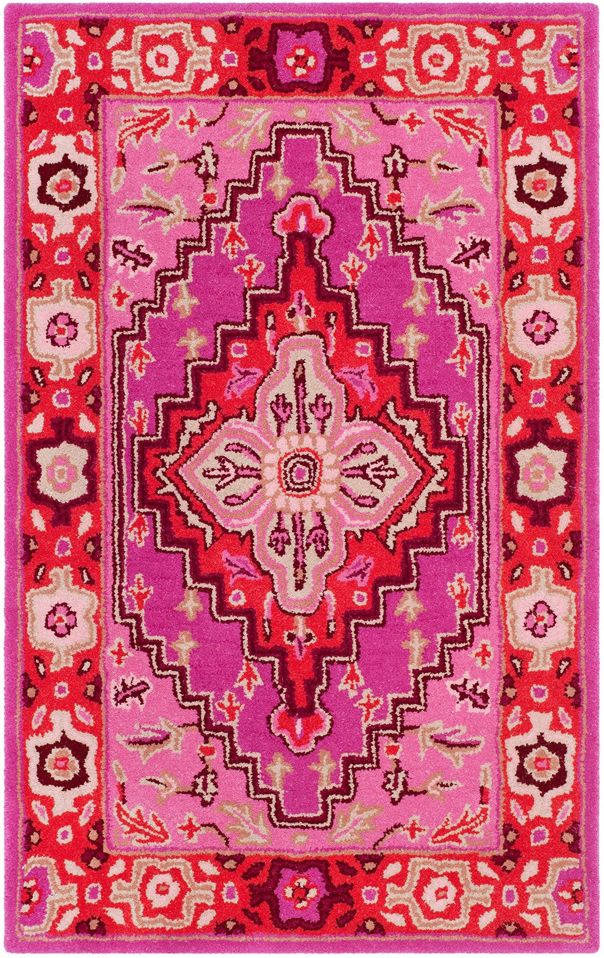 Bellagio Collection 2'6" x 4' Red / Pink BLG545B Handmade Medallion Premium