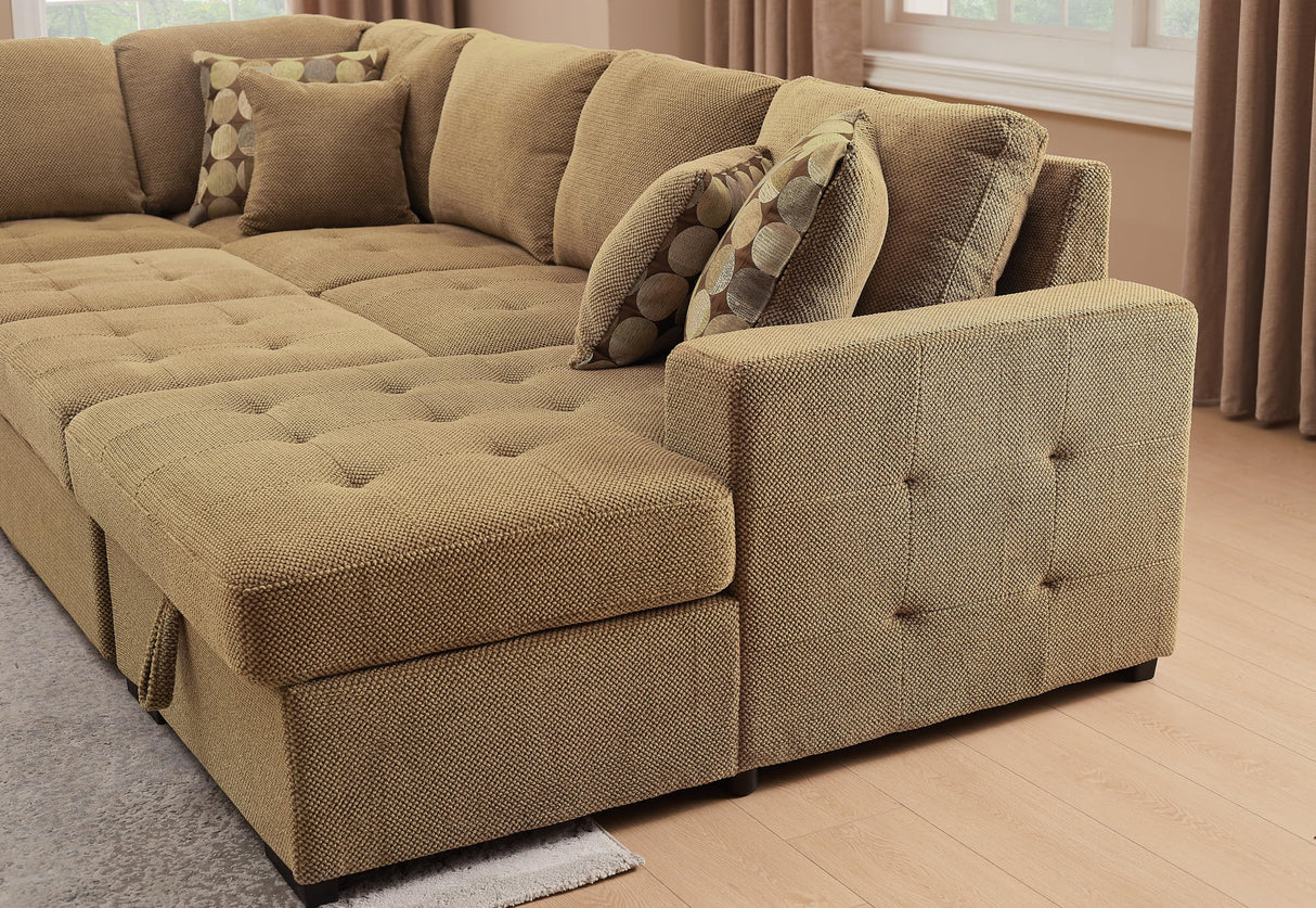 Sectional Sleeper Sofa with Pull Out Bed, Oversized Sectional Couch