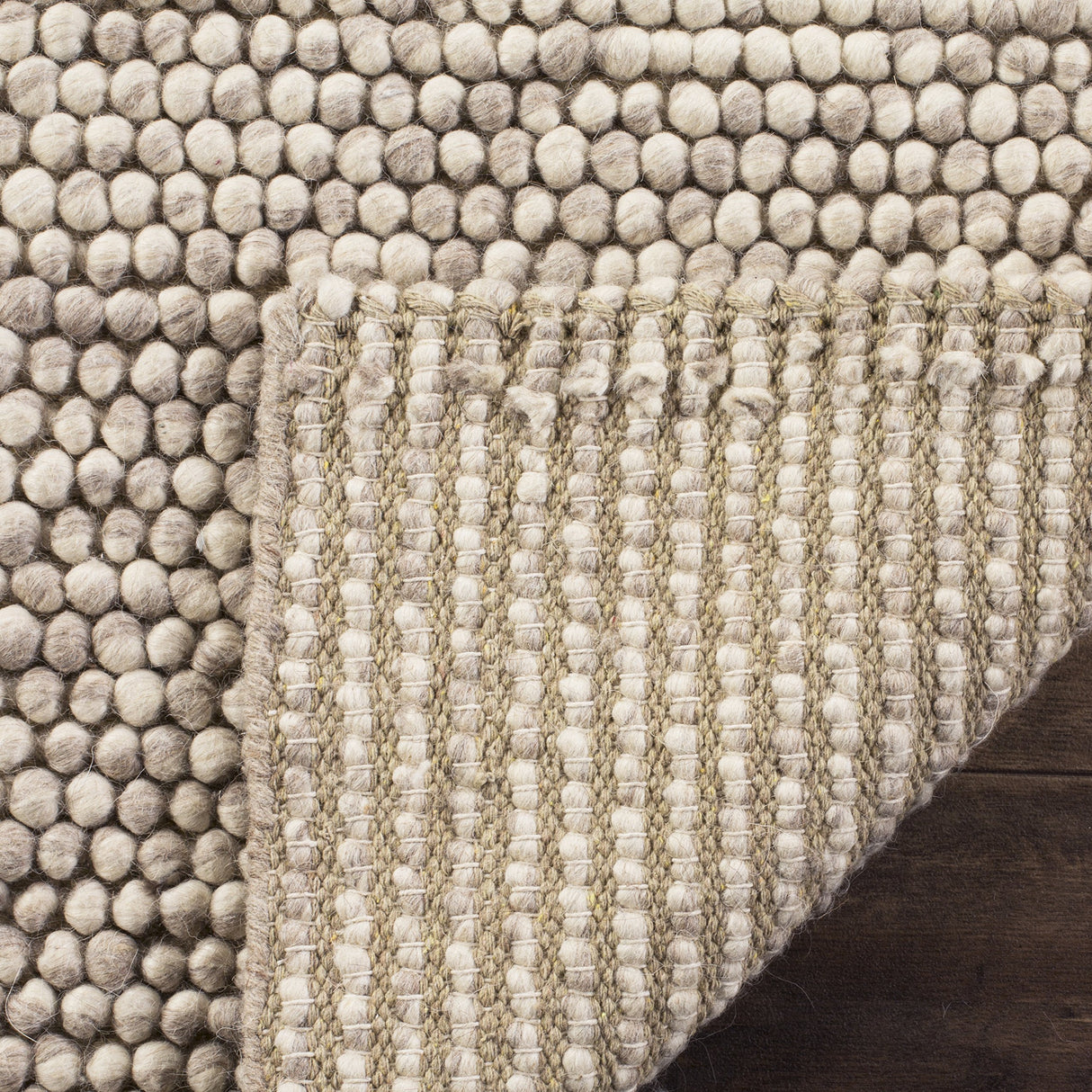 Natura Collection Area Rug - 9' x 12', Beige, Handmade Wool, Ideal for High Traffic Areas