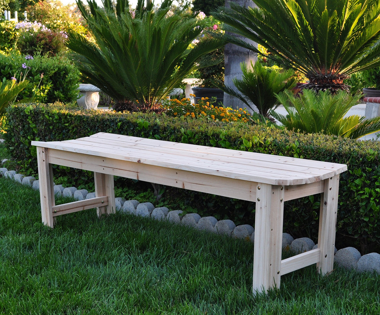 Outdoor Wooden Backless Patio Garden Bench, 5 Ft, Natural