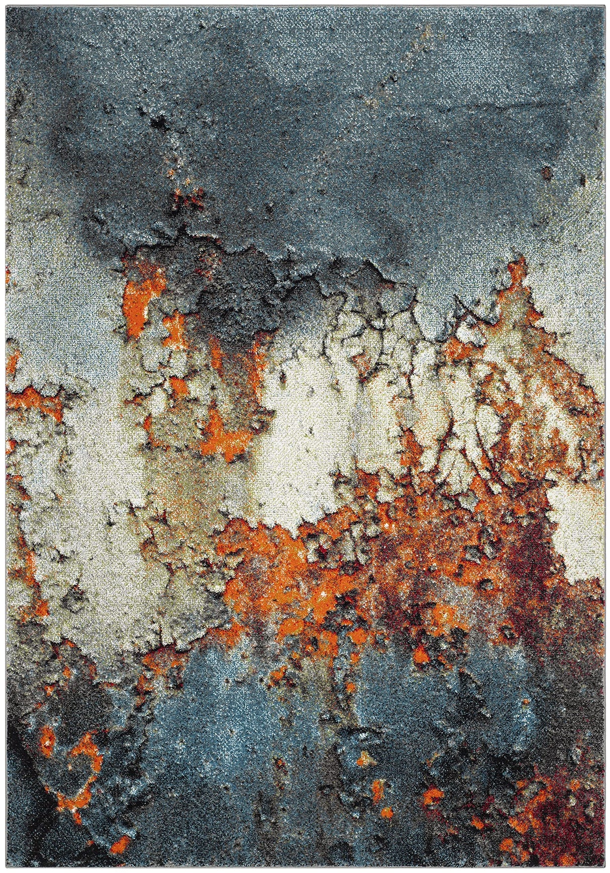 Glacier Collection Area Rug - 5'3" x 7'6", Blue & Multi, Modern Abstract Design