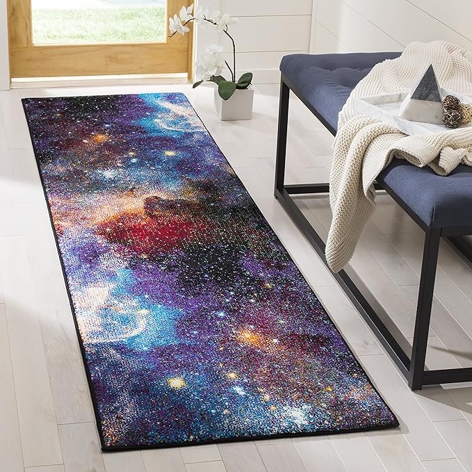 Galaxy Collection Accent Rug - 2'3" x 4', Orange & Multi, Abstract Design