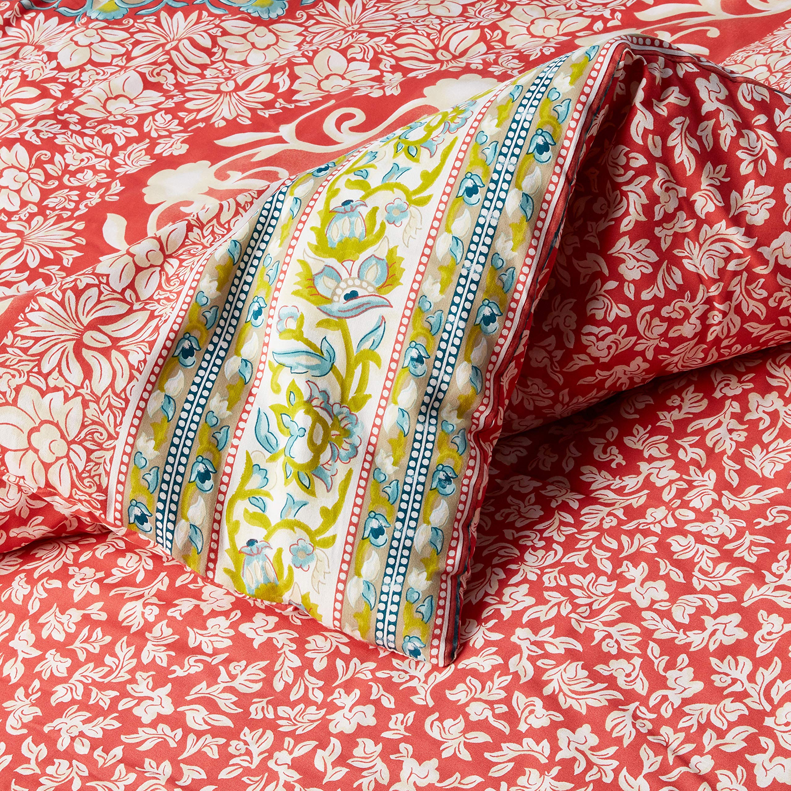 Amrita Medallion Comforter Set, Twin, Coral