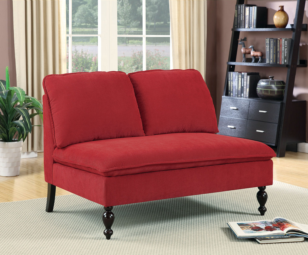 Jentin Plush Bench Love Seats, Red