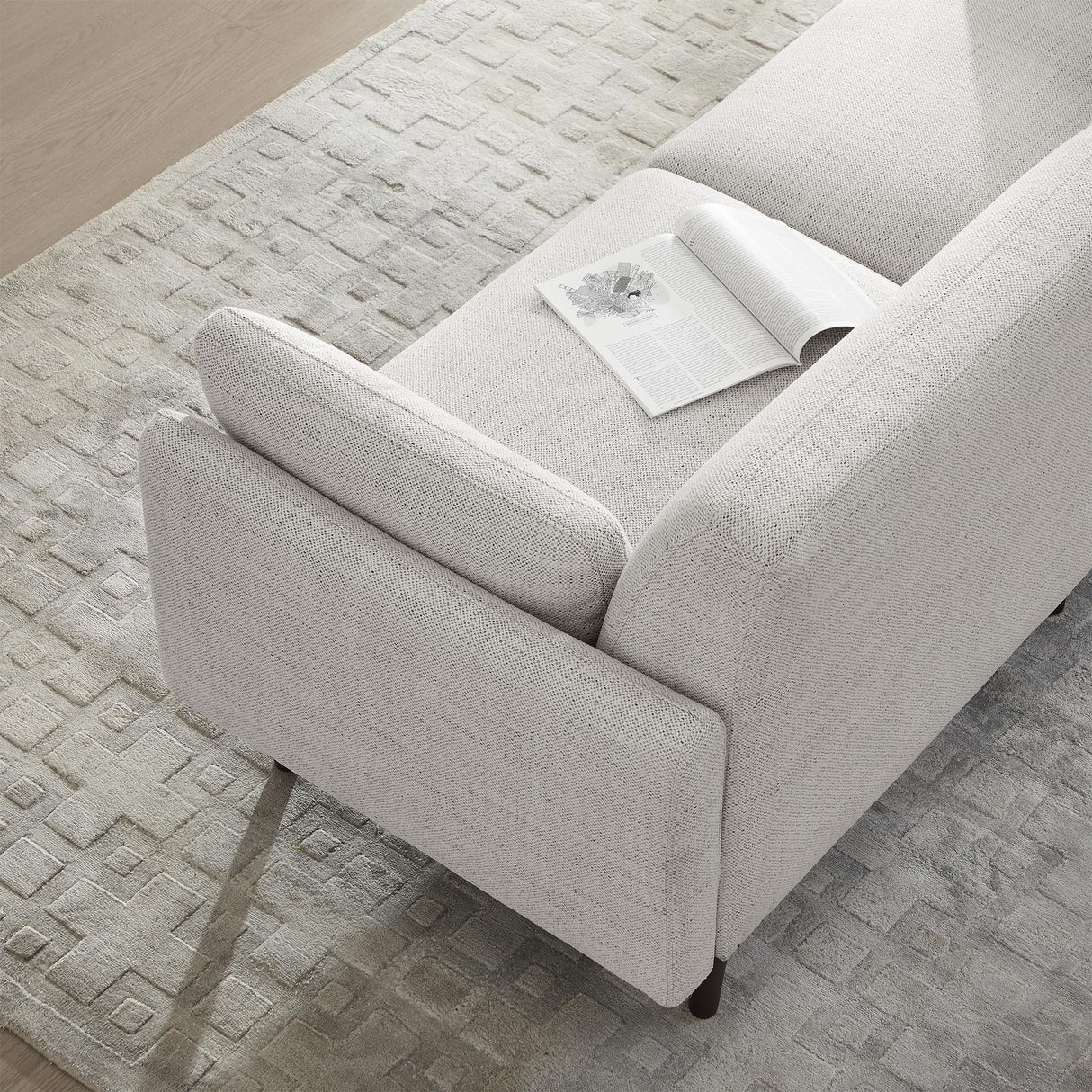 Mid-Century Modern Sofa, Fabric Couch for Living Room