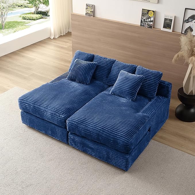 Modern Chenille Upholstered Sectional Sofas Cloud Couch