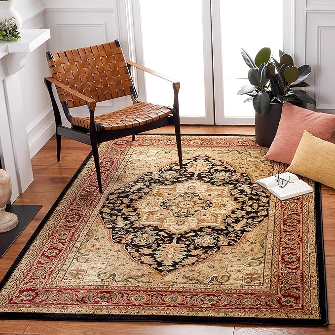 Lyndhurst Collection X-Large Area Rug - 12' x 18', Ivory & Red